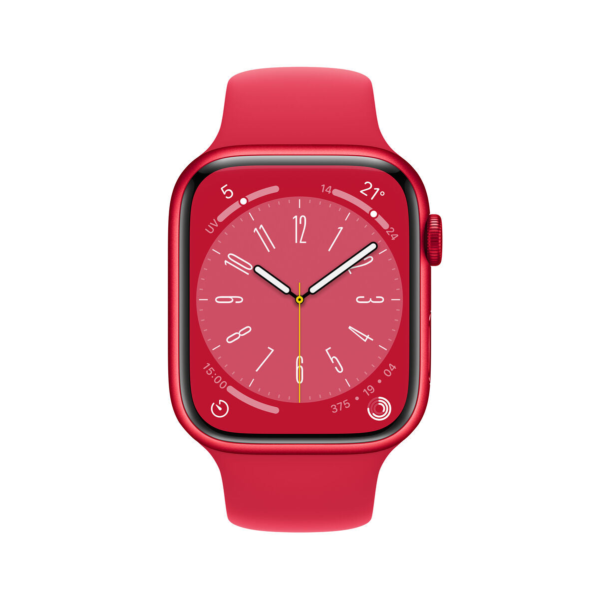 Apple Watch Series 8 45 mm | OLED-Display | Rotes Aluminiumgehäuse | GPS + WLAN + Bluetooth 5.0 | Smartwatch mit Gesundheits- und Fitness-Tracker