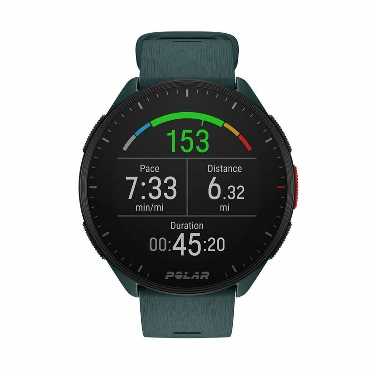 Polar Pacer Smartwatch 45mm | GPS & Heart Rate Monitor | Pedometer Running Watch | 1.2" Display | Green | Swimming & Fitness Tracker