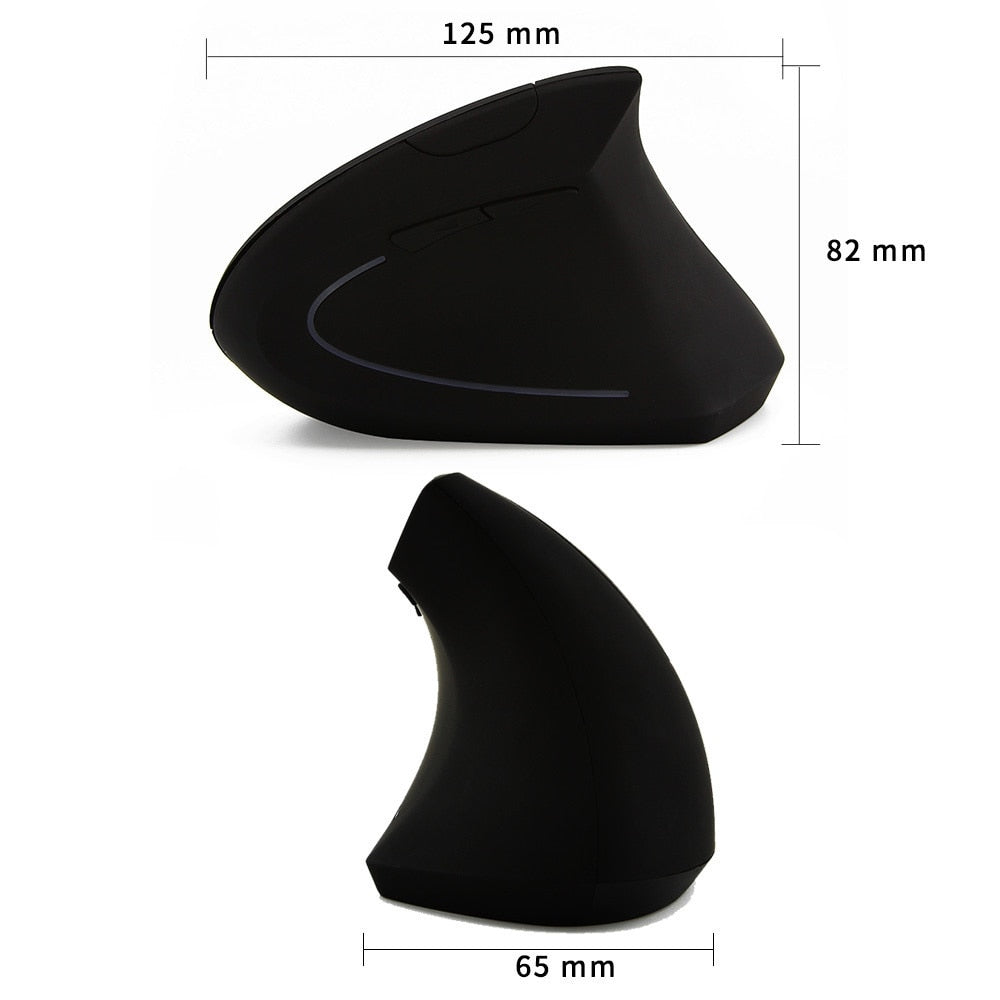 Ratón vertical ergonómico inalámbrico de 2,4 G | Versiones para zurdos y diestros | DPI ajustable | Luz LED | Agarre cómodo