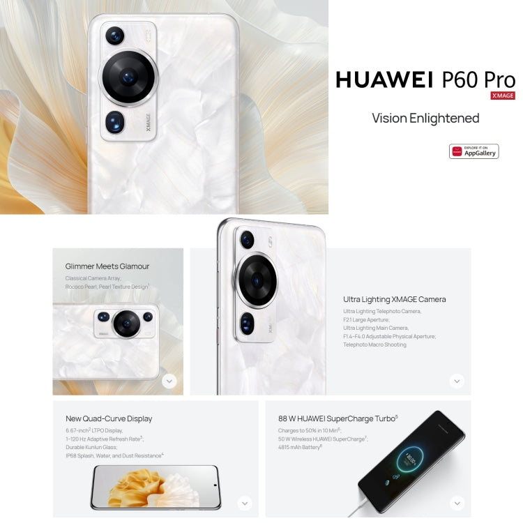 Huawei P60 Pro | 8 GB + 256 GB | Snapdragon 8+ 4G | Cámara Ultra HD de 48 MP | Pantalla OLED de 6,67"