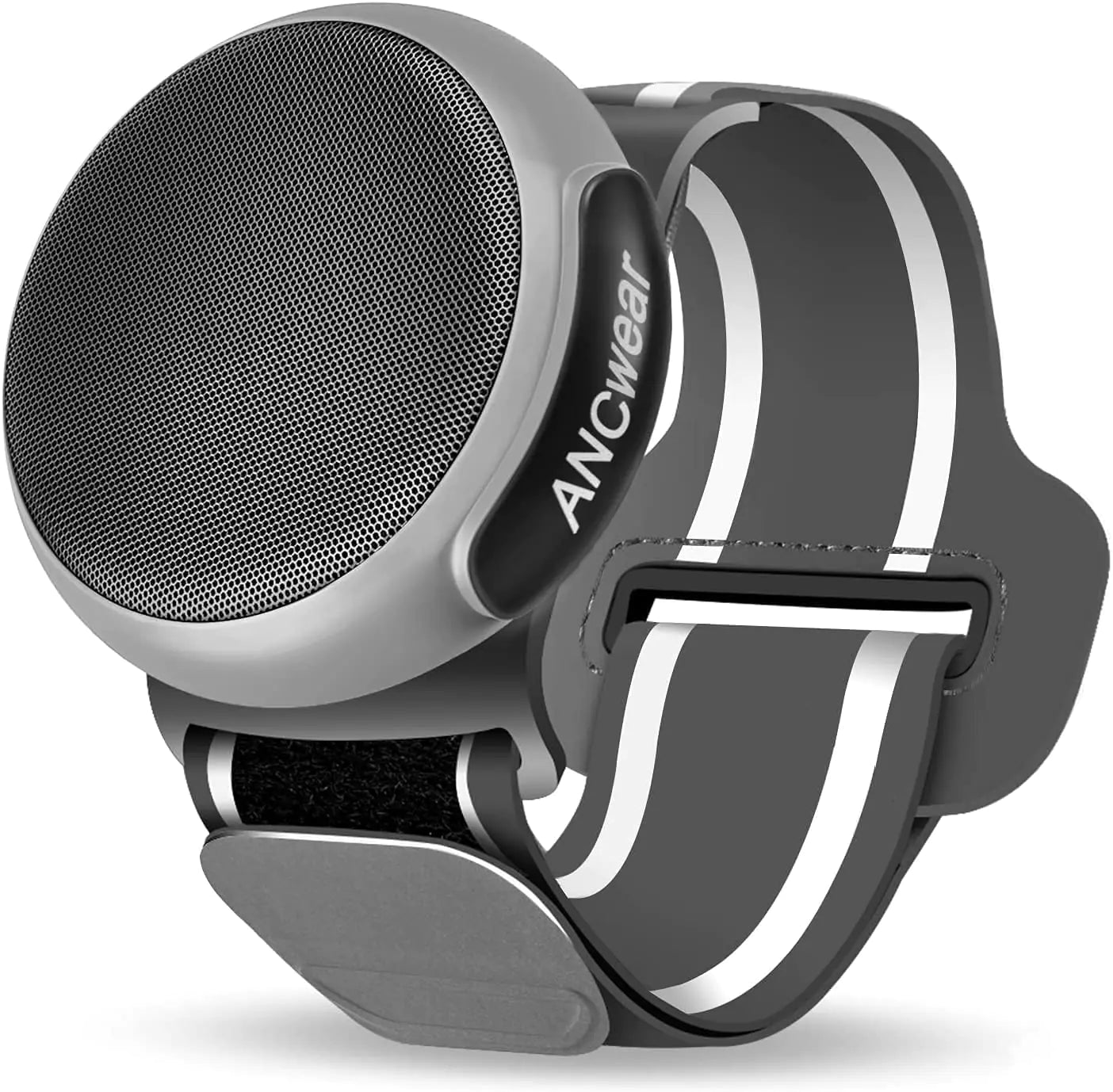 Altavoz Bluetooth portátil ANCwear | Emparejamiento dual TWS | Diseño impermeable con clip | Reproductor MP3 | Audio para exteriores para moto, bicicleta, senderismo y running | Gris
