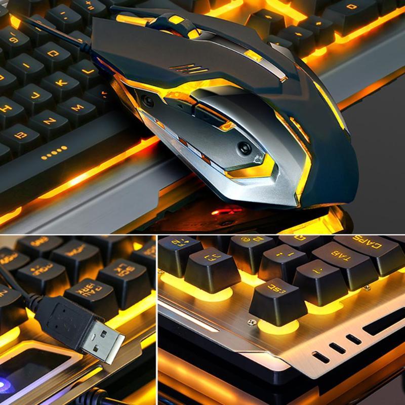Teclado y ratón para juegos Ninja Dragons con marco de metal dorado tungsteno | Retroiluminación RGB | Diseño duradero | Rendimiento preciso