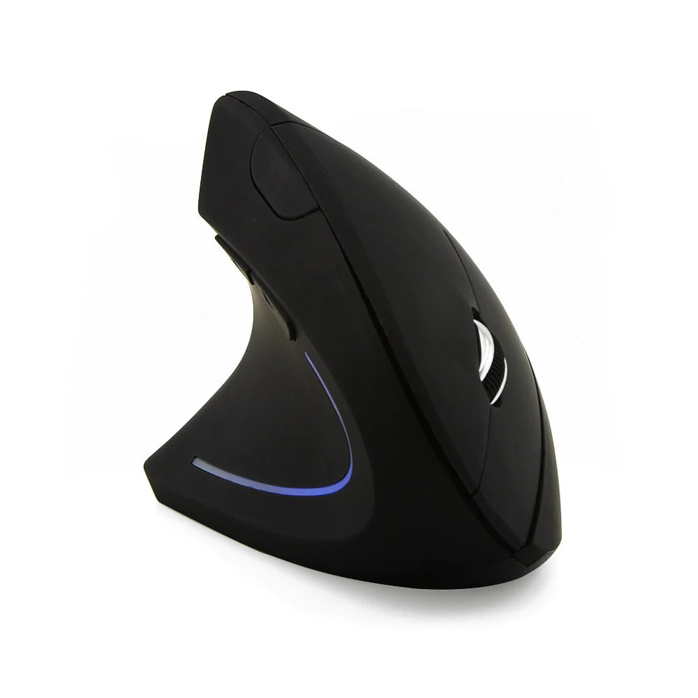 Ratón vertical ergonómico inalámbrico de 2,4 G | Versiones para zurdos y diestros | DPI ajustable | Luz LED | Agarre cómodo