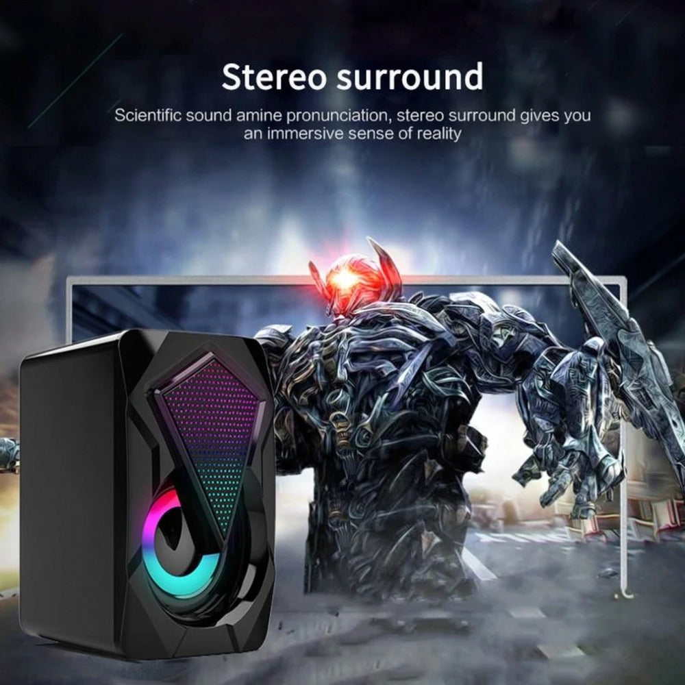 Altavoces para juegos Dragon RGB | Sonido envolvente | Efectos de iluminación LED | Graves profundos para juegos, música y películas