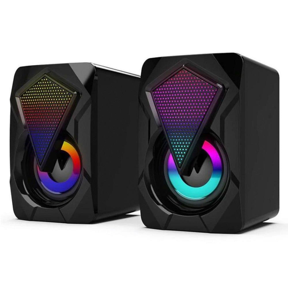 Altavoces para juegos Dragon RGB | Sonido envolvente | Efectos de iluminación LED | Graves profundos para juegos, música y películas