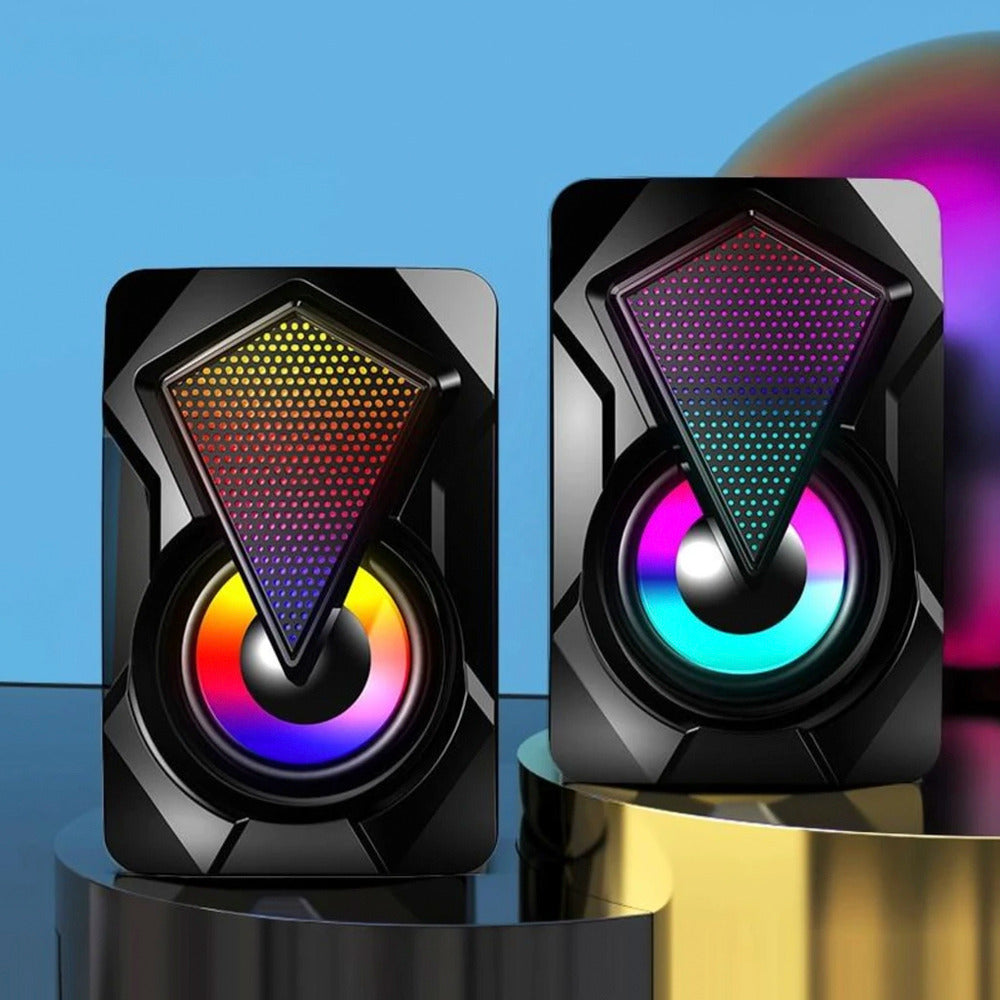 Altavoces para juegos Dragon RGB | Sonido envolvente | Efectos de iluminación LED | Graves profundos para juegos, música y películas