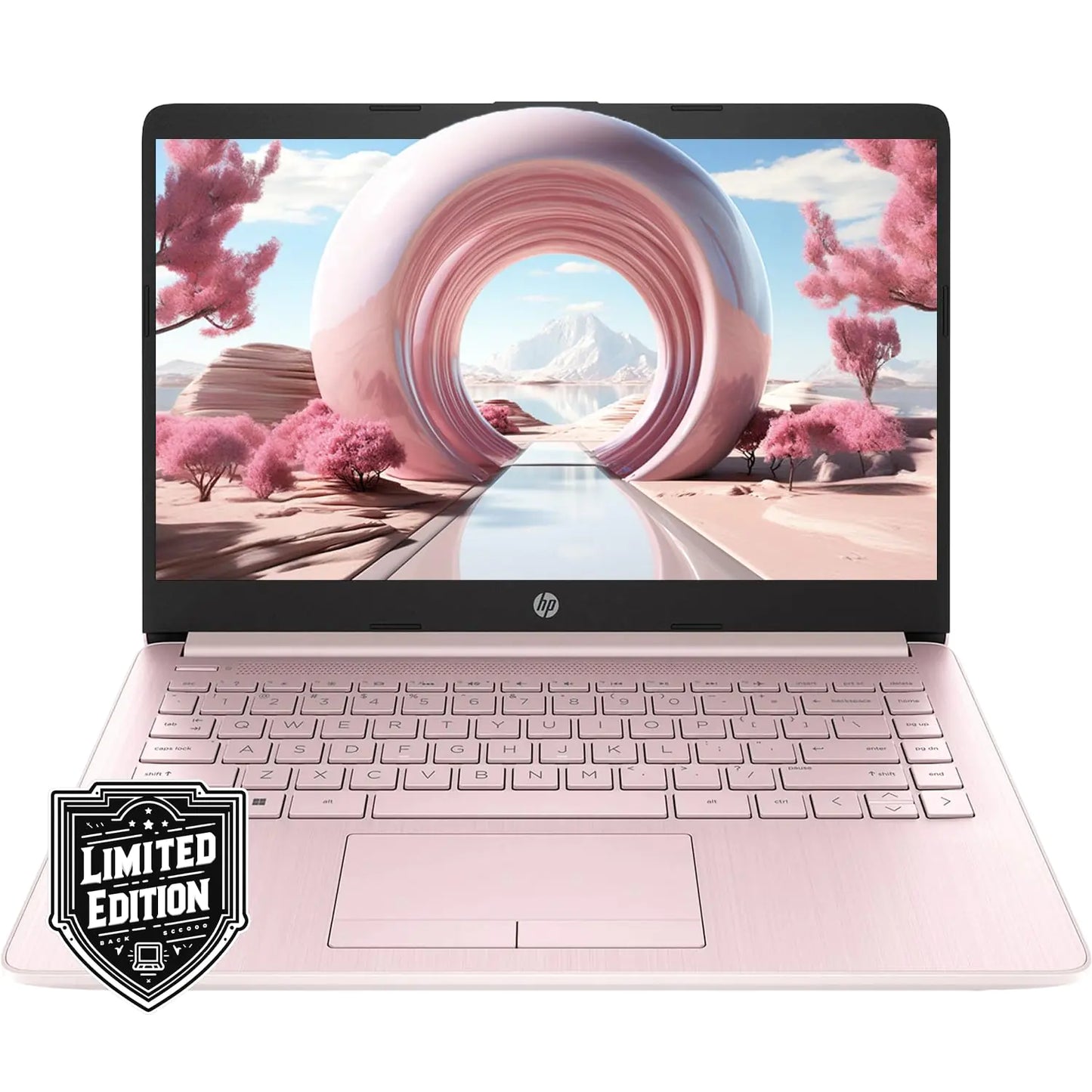 HP 14″ HD Laptop | Back to School Limited Edition | 1 Year Microsoft 365 | Intel Celeron N4120 | 16 GB RAM | 576 GB Storage | Pink