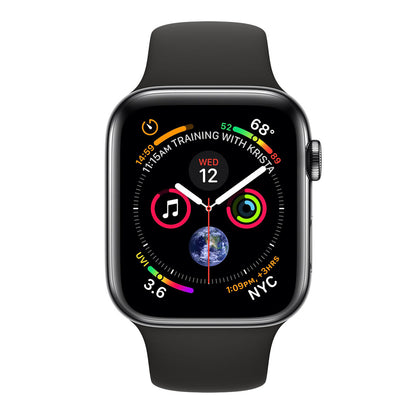 Apple Watch Series 4 | 40 mm | Caja de acero inoxidable | GPS + LTE + eSIM | Pantalla OLED LTPO | Smartwatch negro