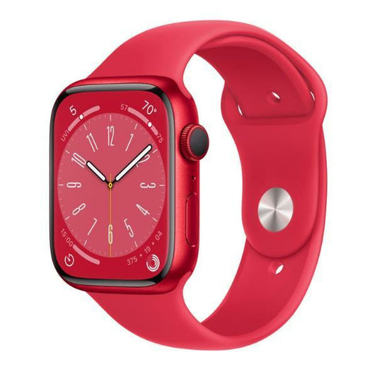 Apple Watch Series 8 45 mm | OLED-Display | Rotes Aluminiumgehäuse | GPS + WLAN + Bluetooth 5.0 | Smartwatch mit Gesundheits- und Fitness-Tracker