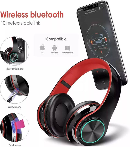 Kabellose Bluetooth 5.0-Kopfhörer | Faltbares Design | TF-Karten-Unterstützung | Klarer Klang | Bequeme Passform für Musik und Anrufe