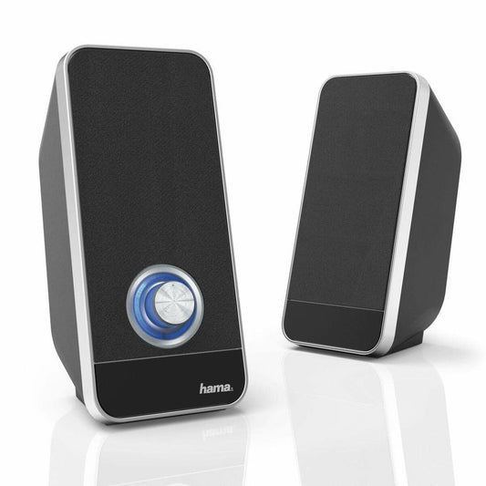 PC Speakers Hama Sonic LS-206 | USB Powered | 2.0 Channel Stereo | Black and Silver