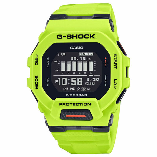 Smartwatch Casio G-SQUAD Step Tracker Bluetooth® | Schwarz &amp; Gelb | 20 ATM | Kunstharz