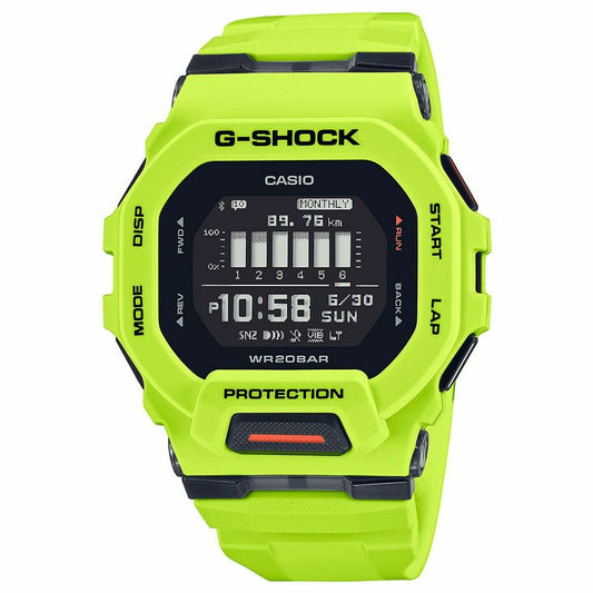 Smartwatch Casio G-SQUAD Step Tracker Bluetooth® | Schwarz &amp; Gelb | 20 ATM | Kunstharz