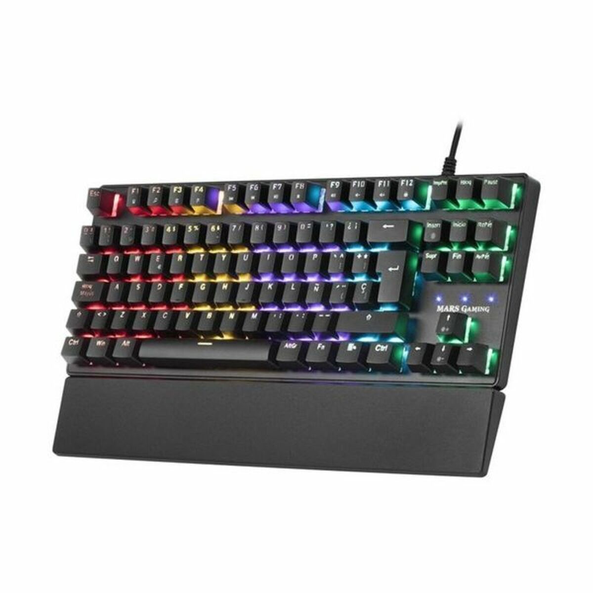 Teclado para juegos Mars Gaming MKXTKLR | Retroiluminación LED RGB | Anti-ghosting | QWERTY en español | USB con cable