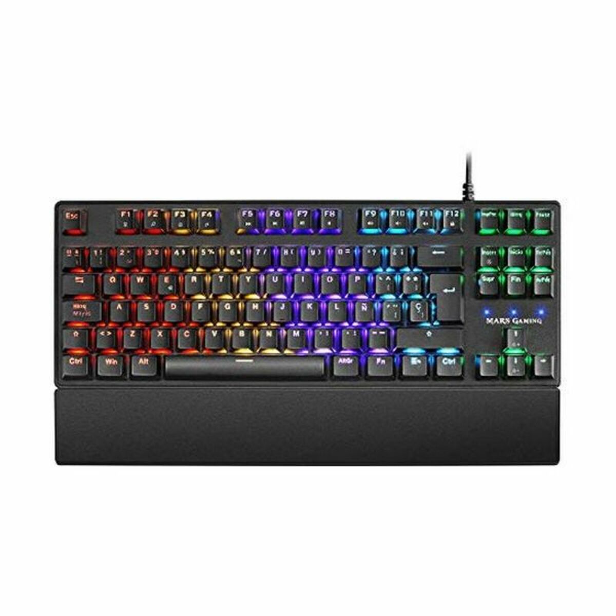 Teclado para juegos Mars Gaming MKXTKLR | Retroiluminación LED RGB | Anti-ghosting | QWERTY en español | USB con cable