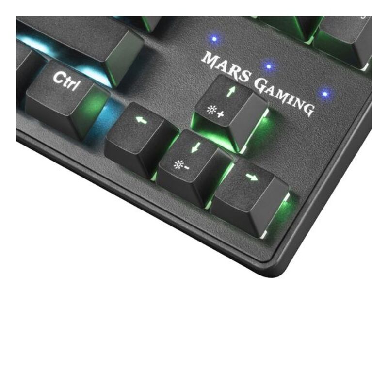 Teclado para juegos Mars Gaming MKXTKLR | Retroiluminación LED RGB | Anti-ghosting | QWERTY en español | USB con cable