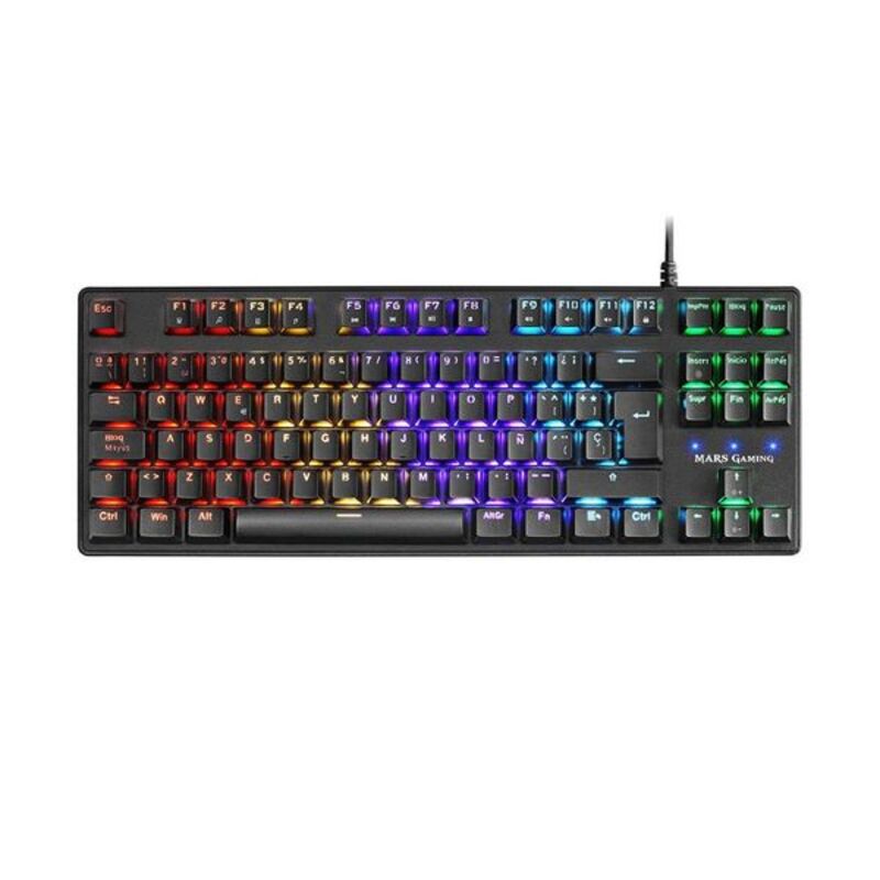 Teclado para juegos Mars Gaming MKXTKLR | Retroiluminación LED RGB | Anti-ghosting | QWERTY en español | USB con cable