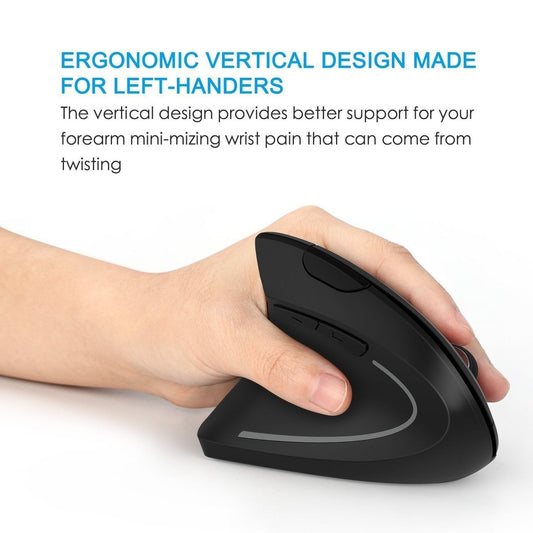 Ratón vertical ergonómico inalámbrico de 2,4 G | Versiones para zurdos y diestros | DPI ajustable | Luz LED | Agarre cómodo