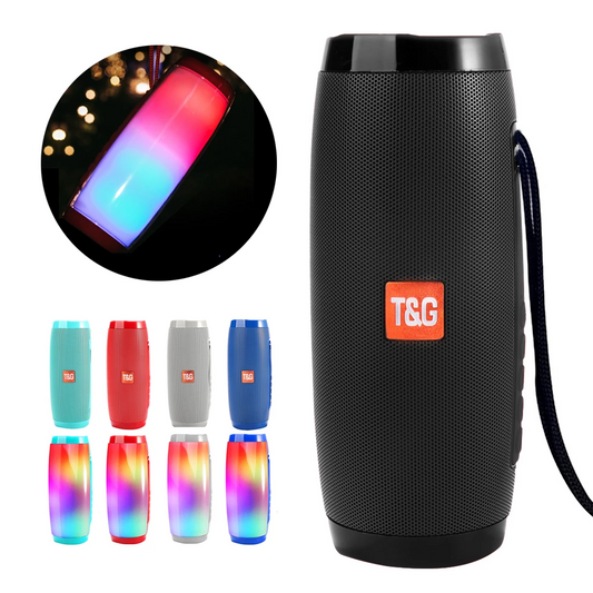 Wireless Portable Bluetooth Stereo Speaker with LED Light | Dual 5W Drivers | 10m Range | 32G TF Support