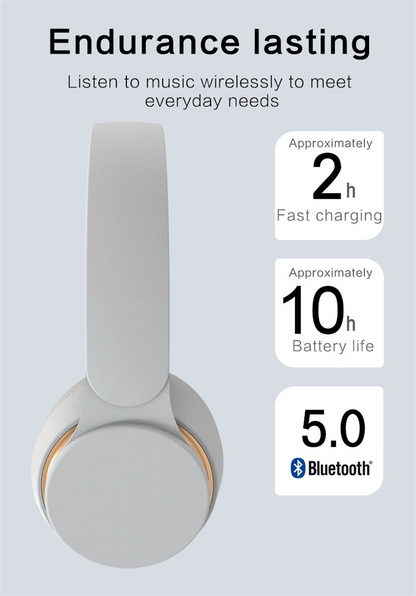 Kabellose Bluetooth 5.0-Stereokopfhörer mit extrem langer Akkulaufzeit – klarer Klang, bequemer Sitz, ideal für Musik, Anrufe und Reisen