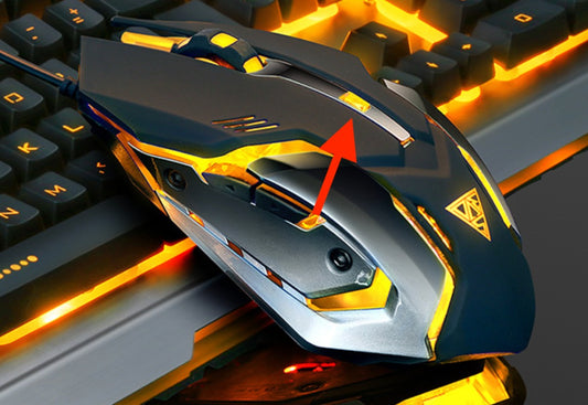 Teclado y ratón para juegos Ninja Dragons con marco de metal dorado tungsteno | Retroiluminación RGB | Diseño duradero | Rendimiento preciso