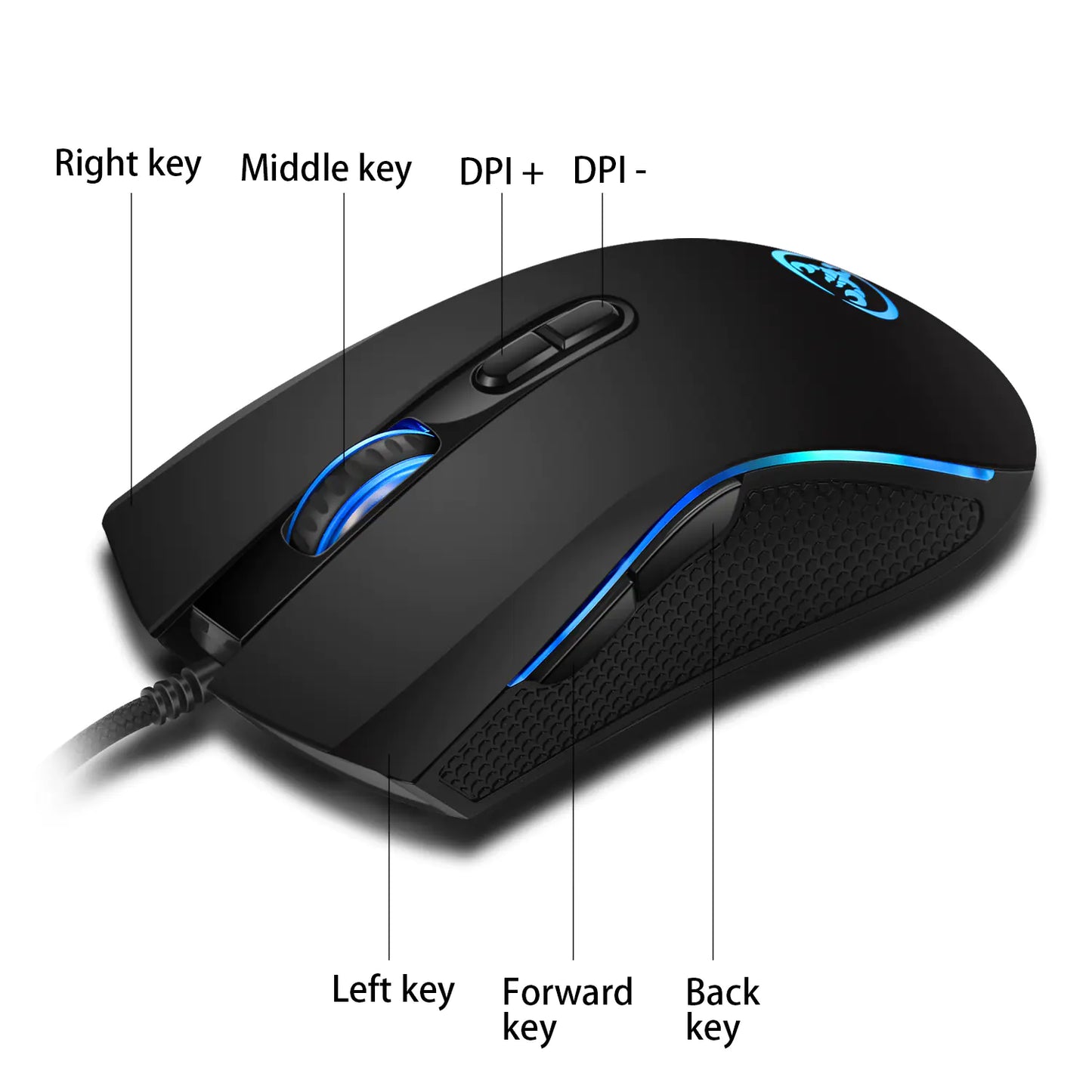 RGB Gaming Wired Mouse for eSports | Precision Optical Sensor | Ergonomic Design | Colorful LED Lighting