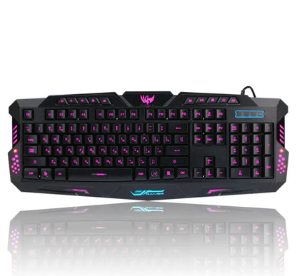 Teclado y ratón para juegos RGB M200 Crackle Design | 108 teclas | Retroiluminación tricolor | Cable USB | Ergonómico y duradero