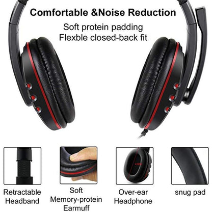Dragon Space G3600 Wired Stereo Gaming Headset | 3.5mm Over-Ear with Mic | PS4 Xbox PC Compatible