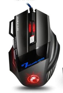 IMICE 7-Key Gaming Mouse with RGB Breathing Light | 5500 DPI | Ergonomic Wired Design | Windows & Mac Compatible