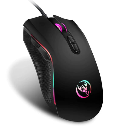 RGB Gaming Wired Mouse for eSports | Precision Optical Sensor | Ergonomic Design | Colorful LED Lighting