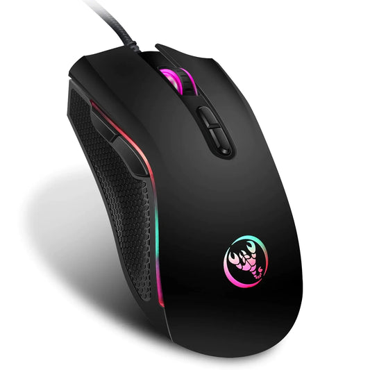 RGB Gaming Wired Mouse for eSports | Precision Optical Sensor | Ergonomic Design | Colorful LED Lighting