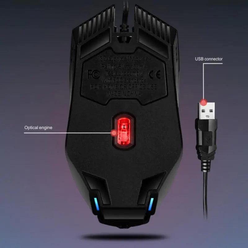 RYRA M5 RGB Wired Gaming Mouse | USB Optical | 4 Buttons | RGB LED Lighting | Precision Control for PC & Laptop