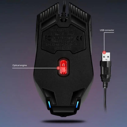 RYRA M5 RGB Wired Gaming Mouse | USB Optical | 4 Buttons | RGB LED Lighting | Precision Control for PC & Laptop