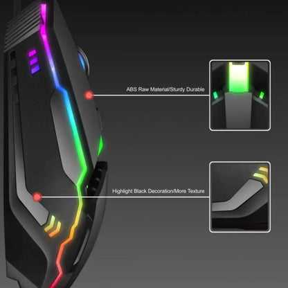 RYRA M5 RGB Wired Gaming Mouse | USB Optical | 4 Buttons | RGB LED Lighting | Precision Control for PC & Laptop