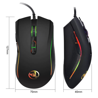 RGB Gaming Wired Mouse for eSports | Precision Optical Sensor | Ergonomic Design | Colorful LED Lighting